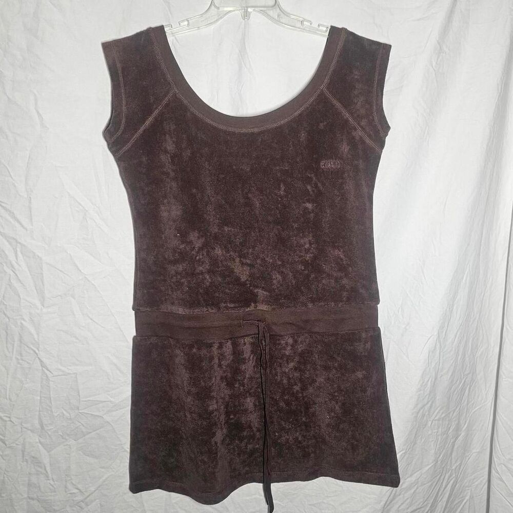 Vintage y2k terrycloth brown bcbg swimsuit dress coverup